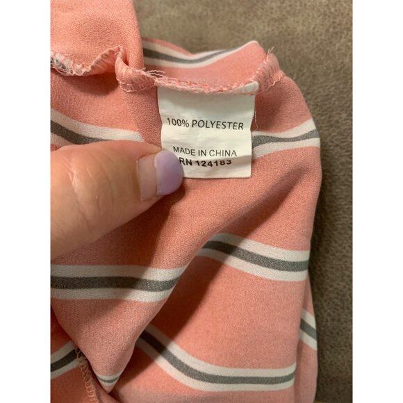 Jon & Anna Contemporary Business Casual Striped Top Womens Size Large Pink AC9 - Picture 5 of 5